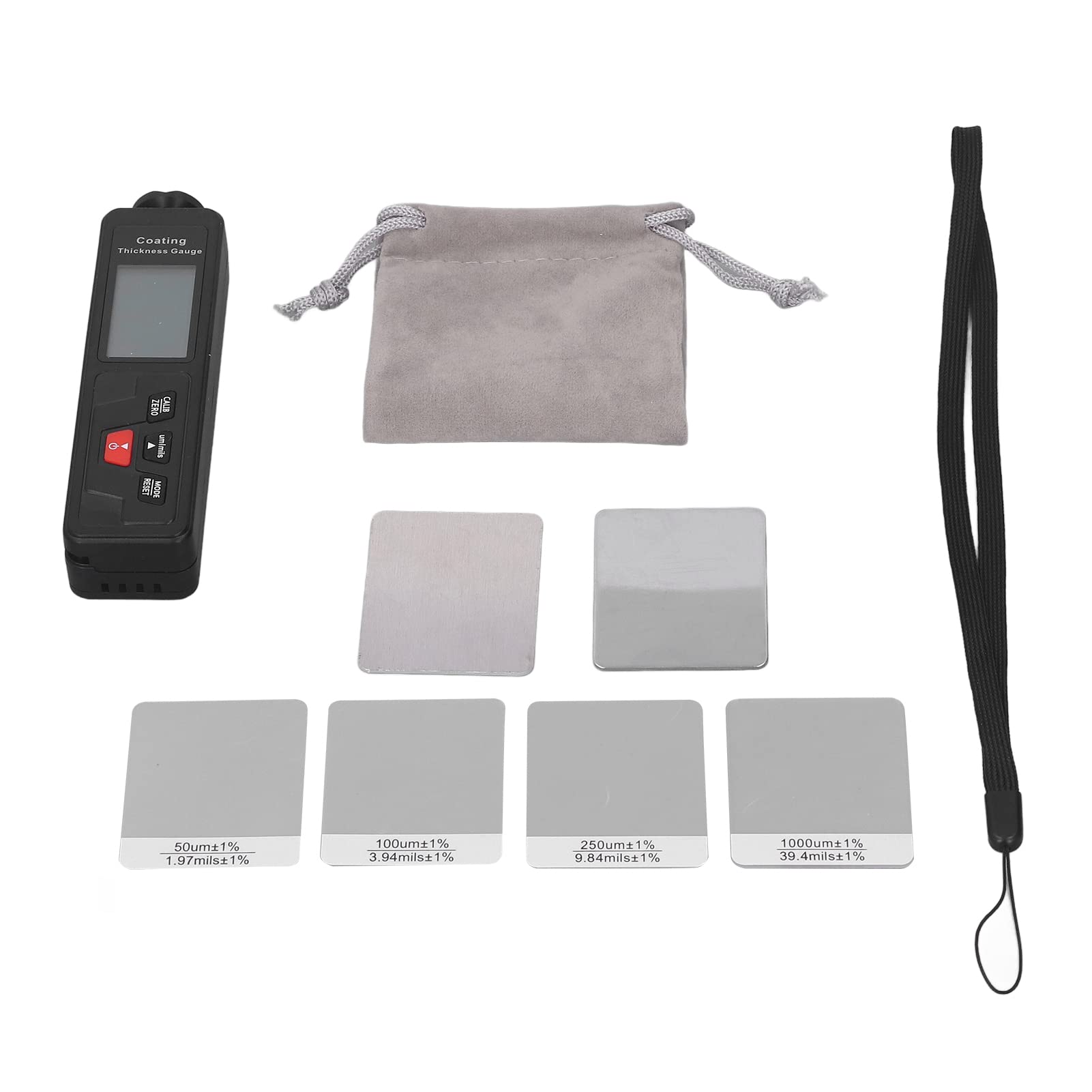 Miernik Grubości Lakieru Cyfrowy Miernik Grubości Powłoki ABS Od 0 do 1500 um Rozdzielczość 0,1 um Automatyczne Wykrywanie Fe NF z Wyświetlaczem LCD do Kontroli Samochodów Motoryzacja