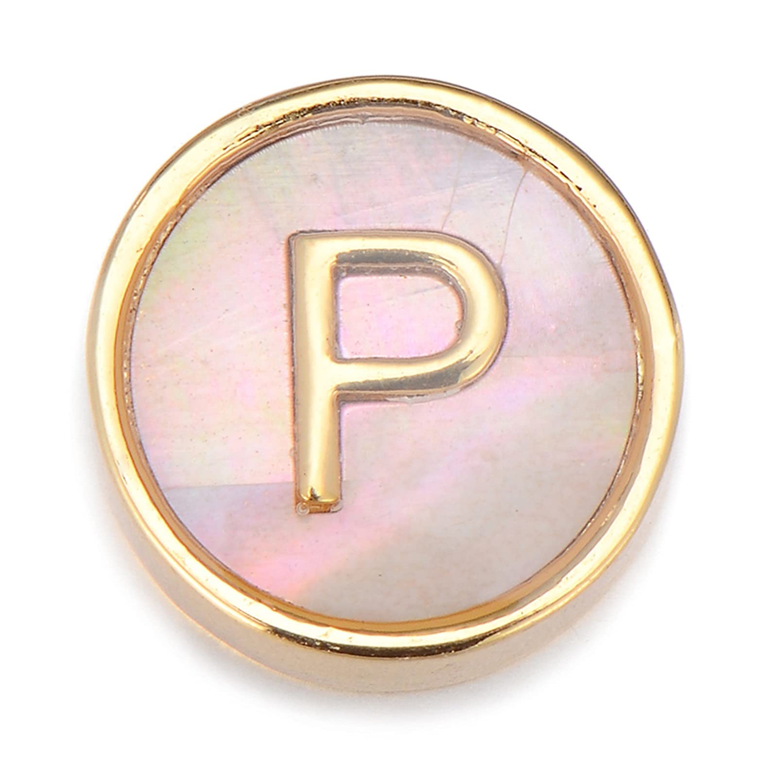 WanXingY Pipitree 14mm Natural Shell Round Bead Charm Copper Bracelet Necklace Jewelry Making Accessories DIY Creative Initial Small Beads (Color : P)