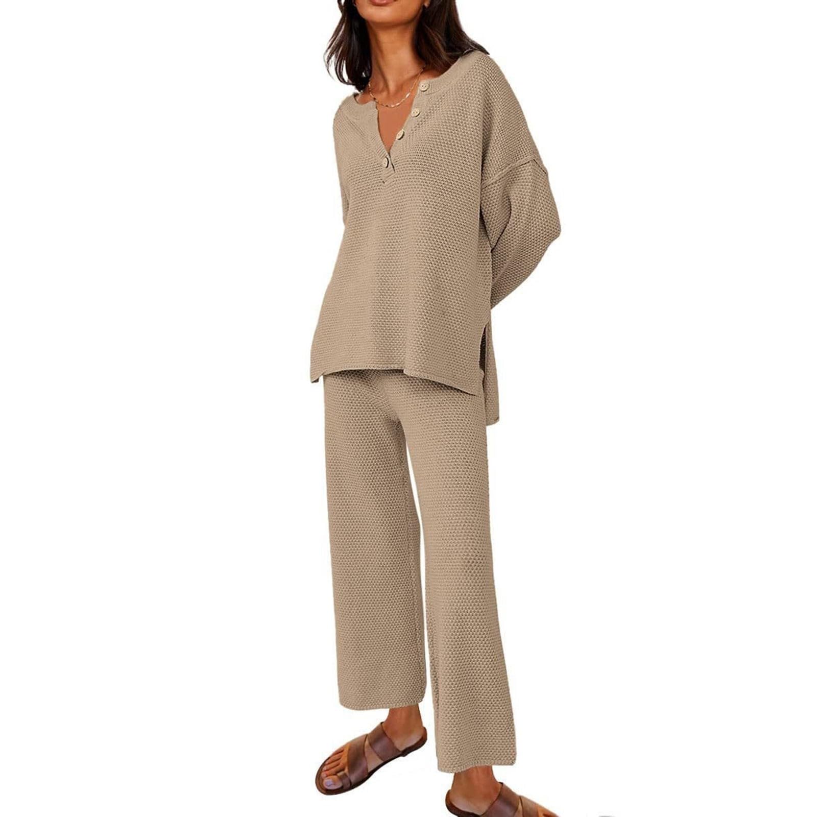 Tuta da donna in lino, due pezzi, per il tempo libero, moderna, in cotone, estiva, leggera, elegante, in mussola e pantaloni lunghi, stile Y2K