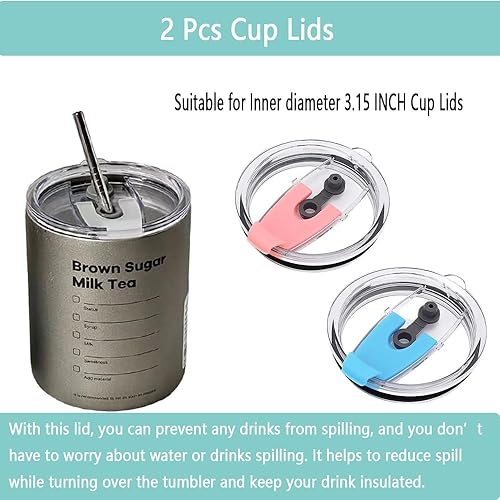 Miniatura 8 de PIVHWIR 2 tapas de vaso de repuesto, tapa de repuesto a prueba de derrames, resistente a salpicaduras, para taza de viaje, se adapta a diámetro