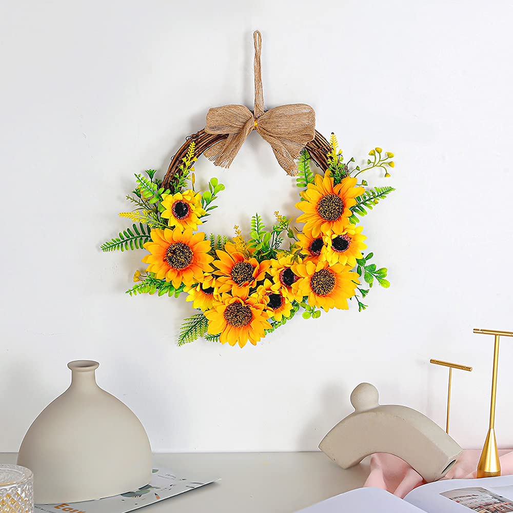 Décoration Couronne Fleurs Artificielles, Couronne de Porte Couronne Murale, Couronne pour Porte D'entrée, Couronne de Porte Artificiellement Florale, pour Maison, Fêtes, Portes, Mariages