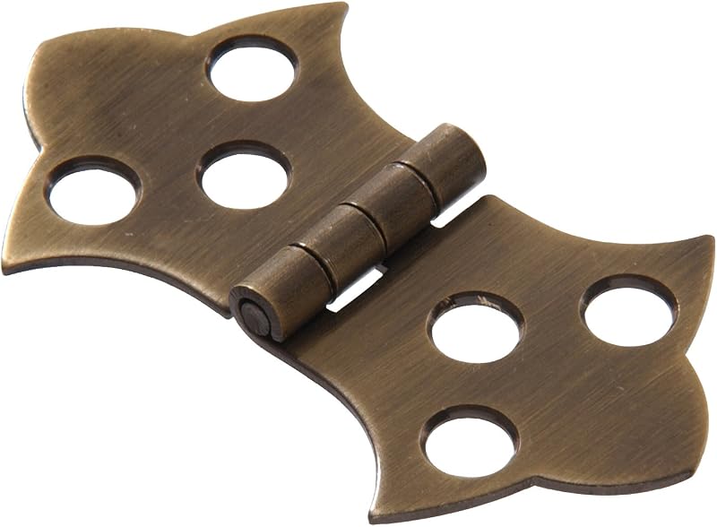 Hillman 851591 1-11/16 x 3-1/16-Inch Solid Brass Decorative Hinge, Antique, Brass Finish