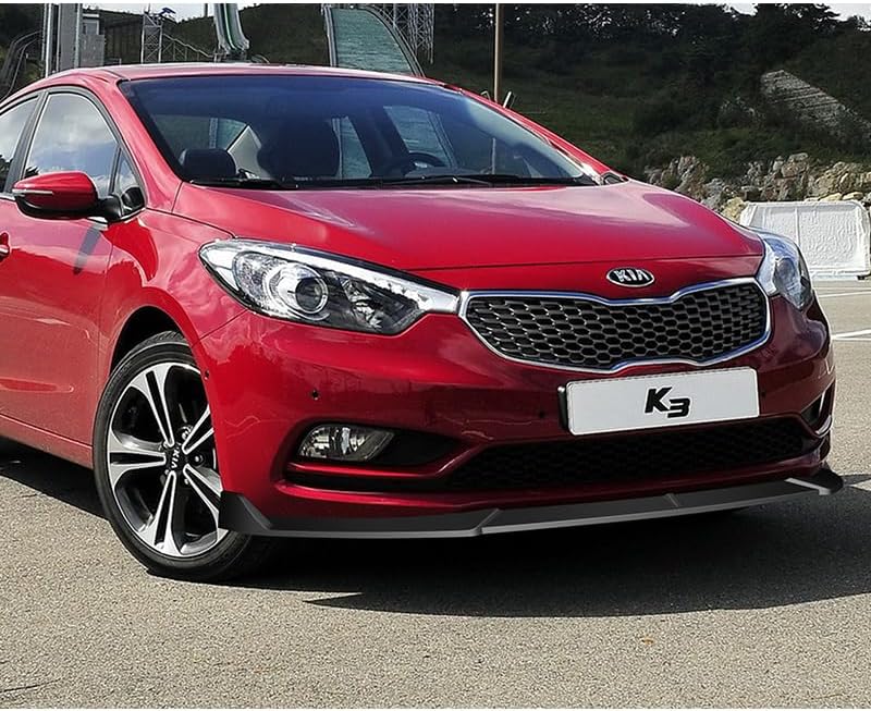 Miniatura 5 de EPARTS - Juego de 3 piezas de alerón de parachoques delantero negro sin pintar, protector de cuerpo lateral de barbilla, compatible con Kia Forte