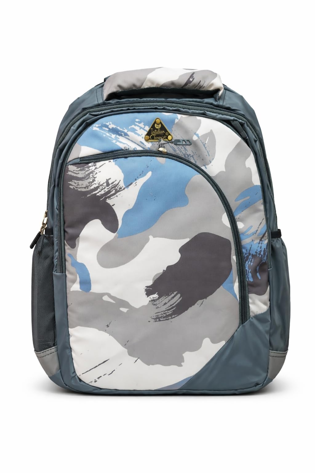 Indian Tourist Camouflage Backpack, Blue and Grey, 18" x 13" x 8", School and Travel Bag-image-14