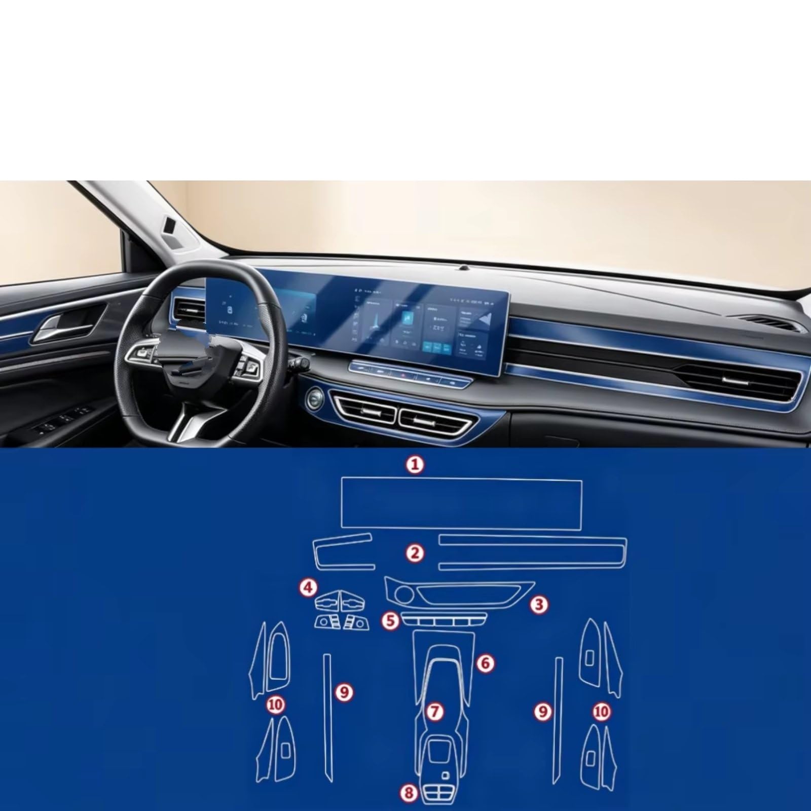 Film protector GPS Compatible Con MG Para HS 2025-2026 Protector Pantalla GPS Para Automóvil Panel Engranajes Navegación Consola Película Protectora Mate HD(C)