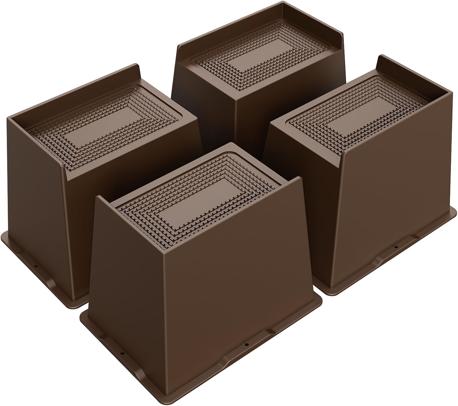 MYMULIKE Bed Risers 6inch Heavy Duty Furniture Risers, Up to 6000 Lbs Bed lifts Blocks for Couch Desk Sofa Table bookshelf (Dark Brown, 6IN-4PCS)