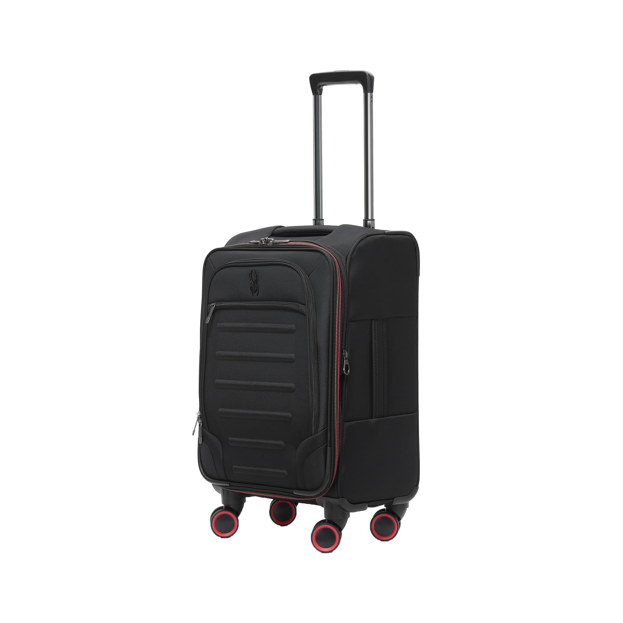 Spyder Pivot 22 Inch Expandable Softside Spinner Checked Luggage with 360° Spinner Wheels (Black, Carry-On)