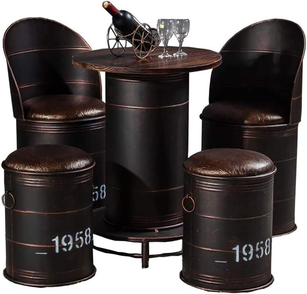 oil drum table and chairs