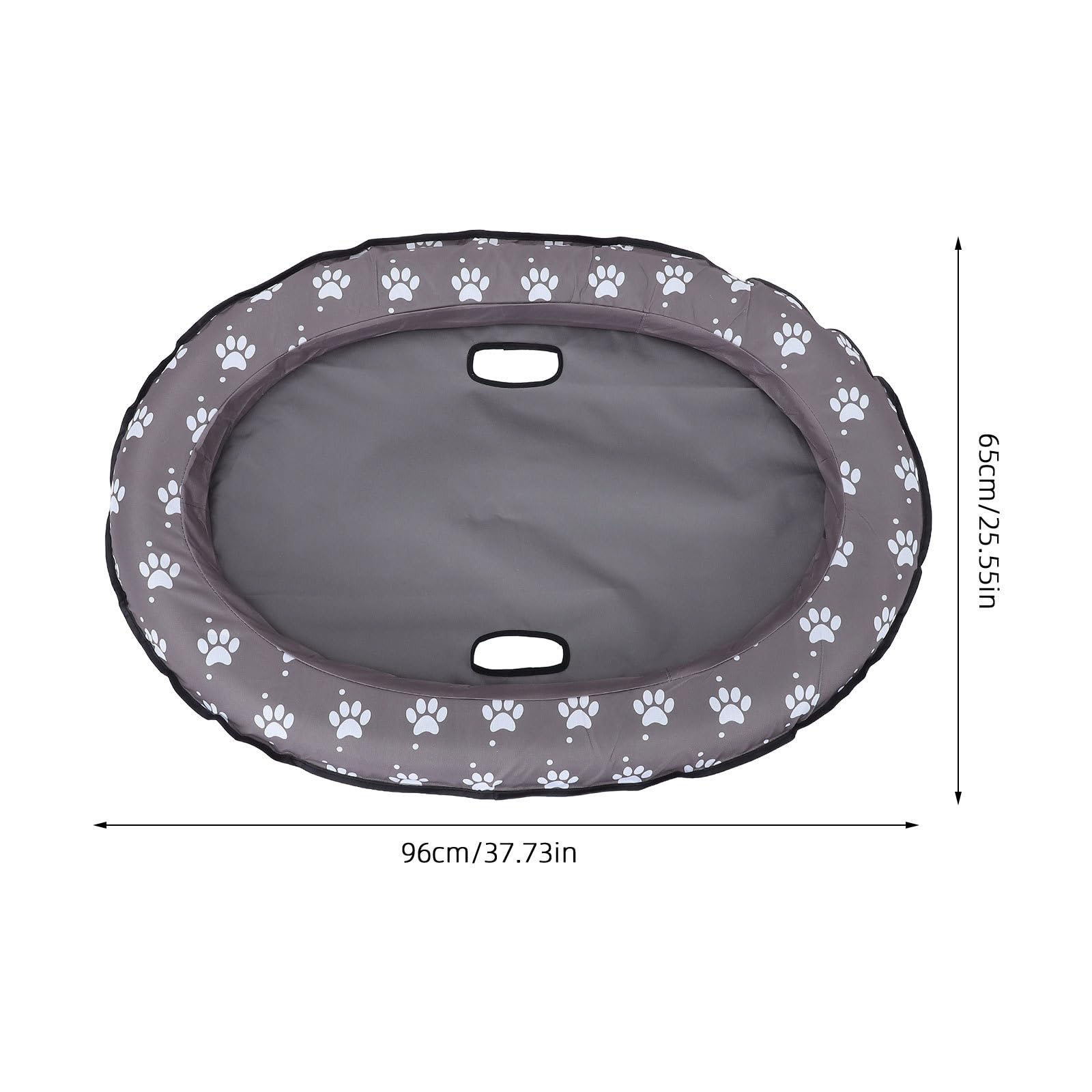Kleine aufblasbare Hunde-Pool-Schwimmhilfe - 96 x 65 cm (37,8 x 25,6 Zoll) - Stabile Unterstützung, Sommerspielzeug für Hunde, geeignet für Pool, See, Camping und Strand (Grau)