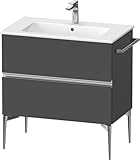 Colorazione: Grafite opaca Duravit Sivida bâti-support pour lavabo, 2 tiroirs, poignée profilée chromée, 810x477x591mm, pour ME by Starck, SV4644010490000, SV4644010490000, Colorazione: Grafite opaca
