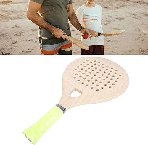Miniatura 7 de Drfeify Raqueta de tenis de playa, raqueta antideslizante de roble rojo, raqueta de tenis de playa ligera para un mejor control
