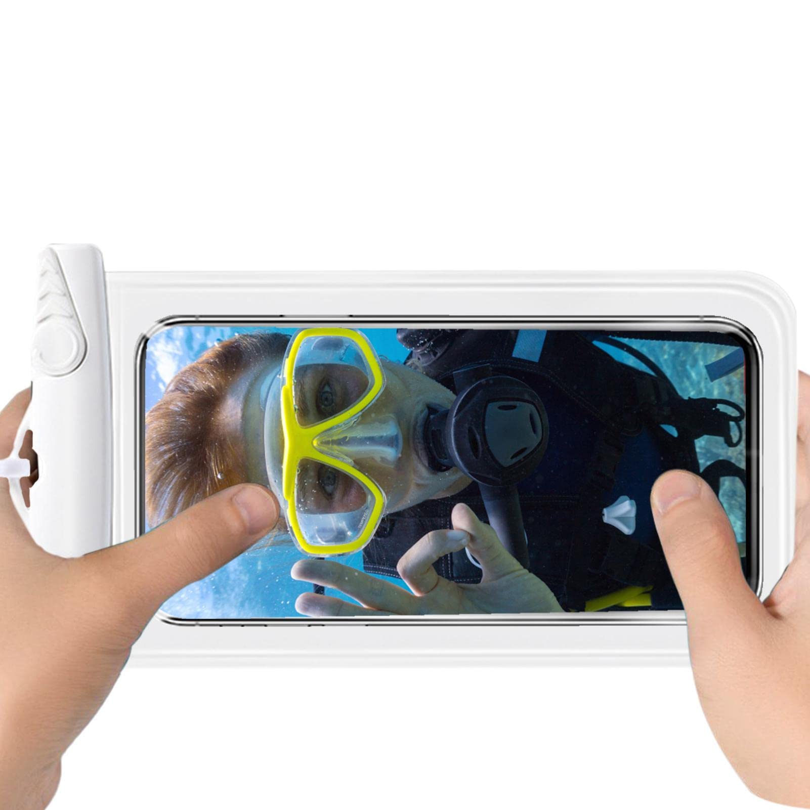 Buogint Waterproof Cellphone Pouch - Waterproof Phone Pouch Beach Accessories for Women - Underwater Phone Protector for Swimming Snorkeling Raining, Dustproof Phone Pouch for Cellphones White