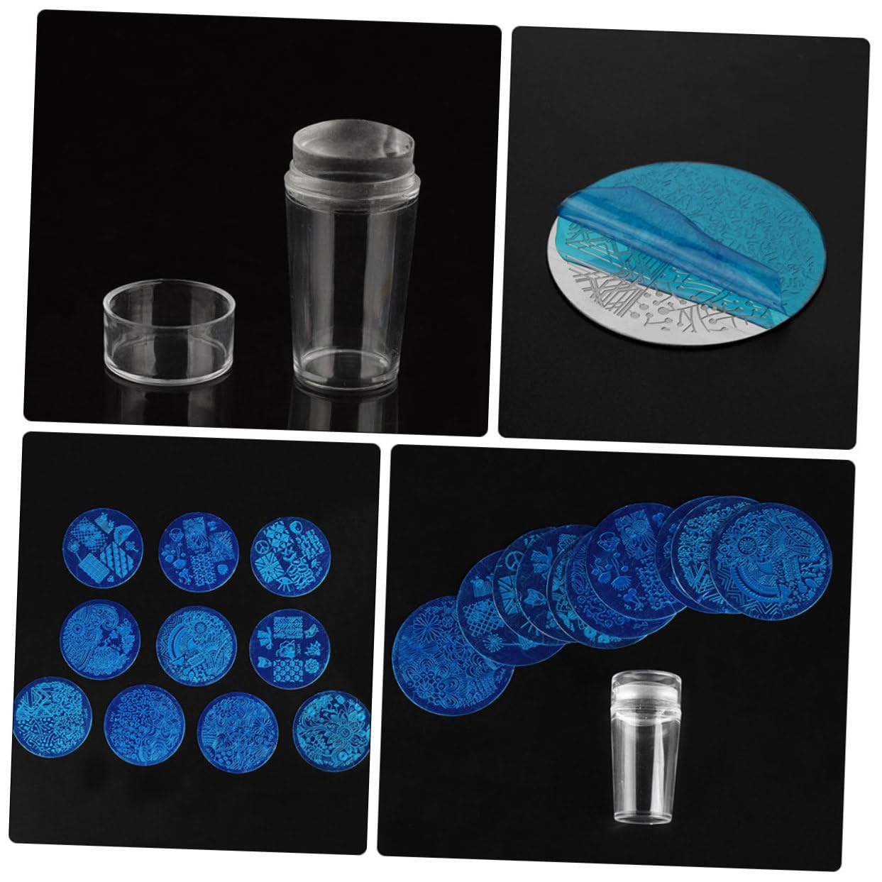 Healeved 3sets Piastre Stamping Per Nail Art Inossidabile Con Stampo Trasparente Stencil Decorativi Per Manicure Creativa e Facile Design Variegati Per Unghie Uniche e