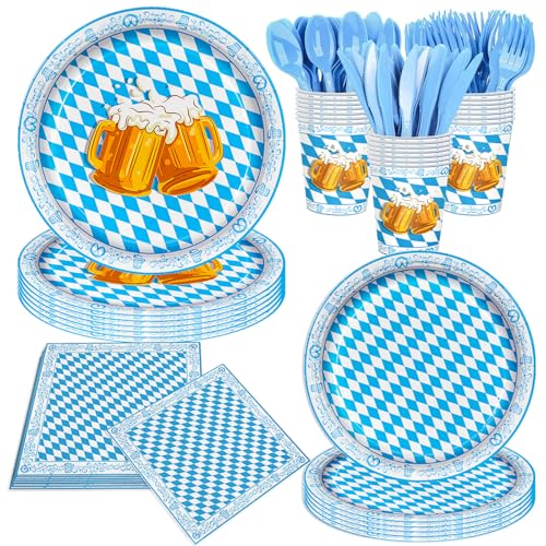 140Pcs Oktoberfest Party Supplies Tableware Set...