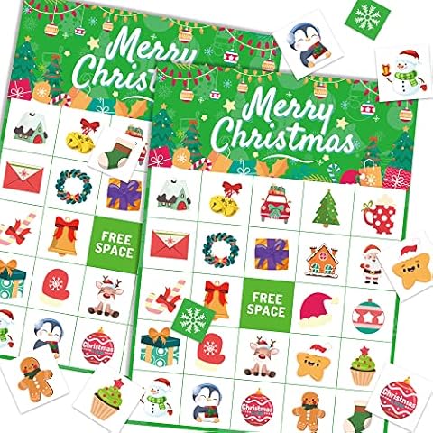 Fancy Daily Christmas Games 24 Players Christmas Party Games for Families Christmas Bingo for Kids Adult Party Games Cover