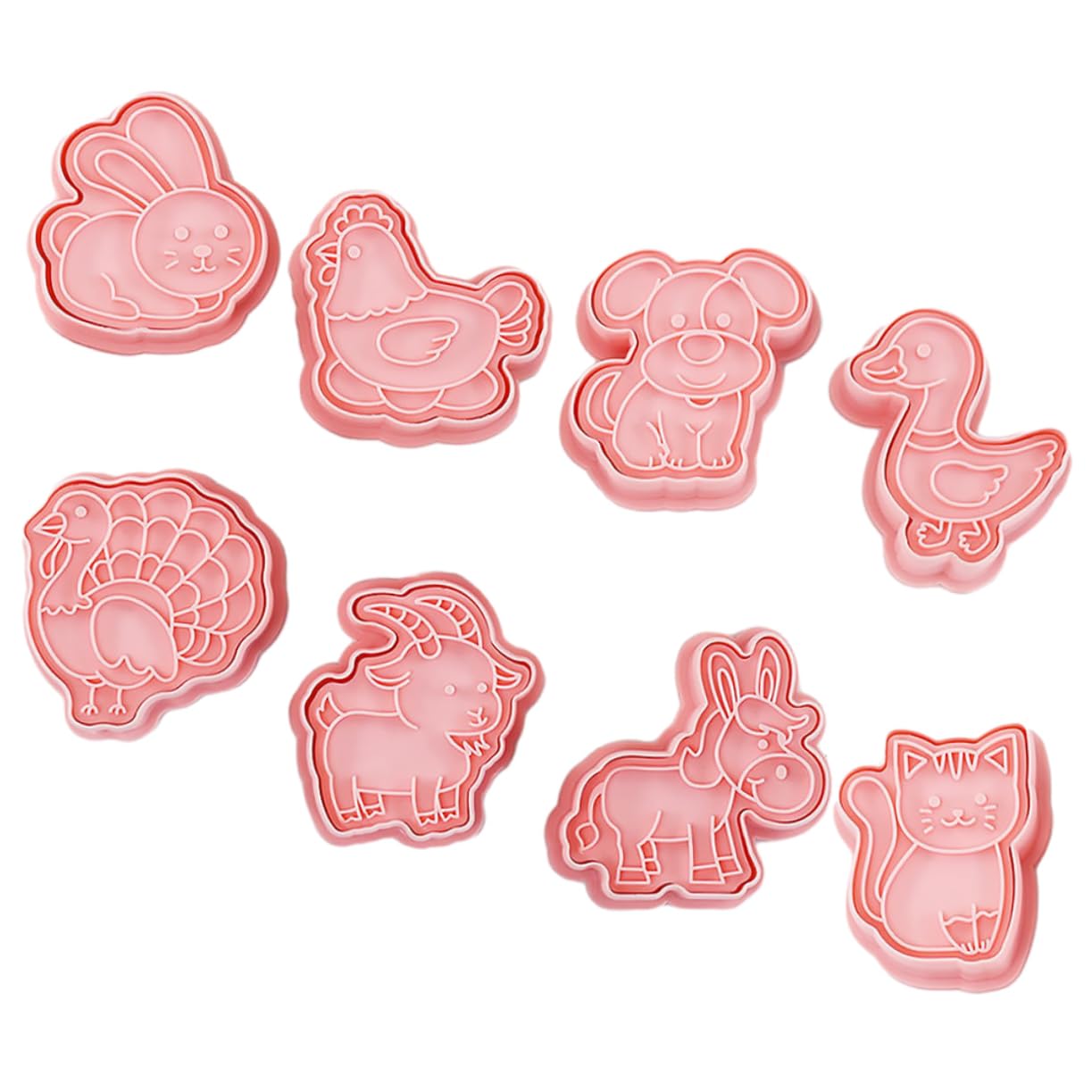 Cabilock 5juegos Cortadores De Galletas De Animales De Plástico Reutilizables Para Hornear Set De Moldes De Biscuit Para Repostería y Infantiles y
