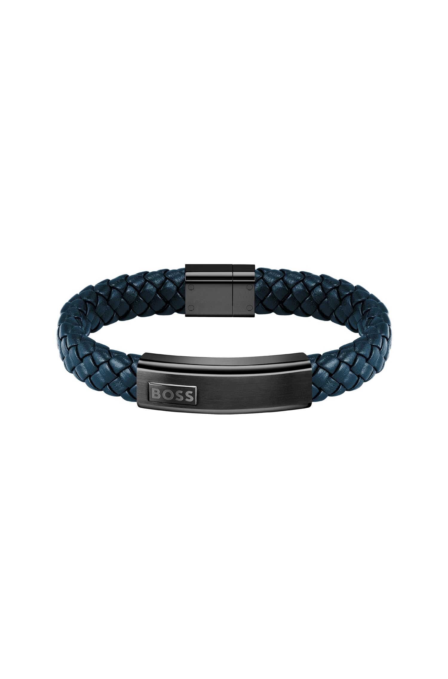 BOSSJewelry Men's LANDER Collection Braided Leather Bracelet – Available in Black, Blue or Brown