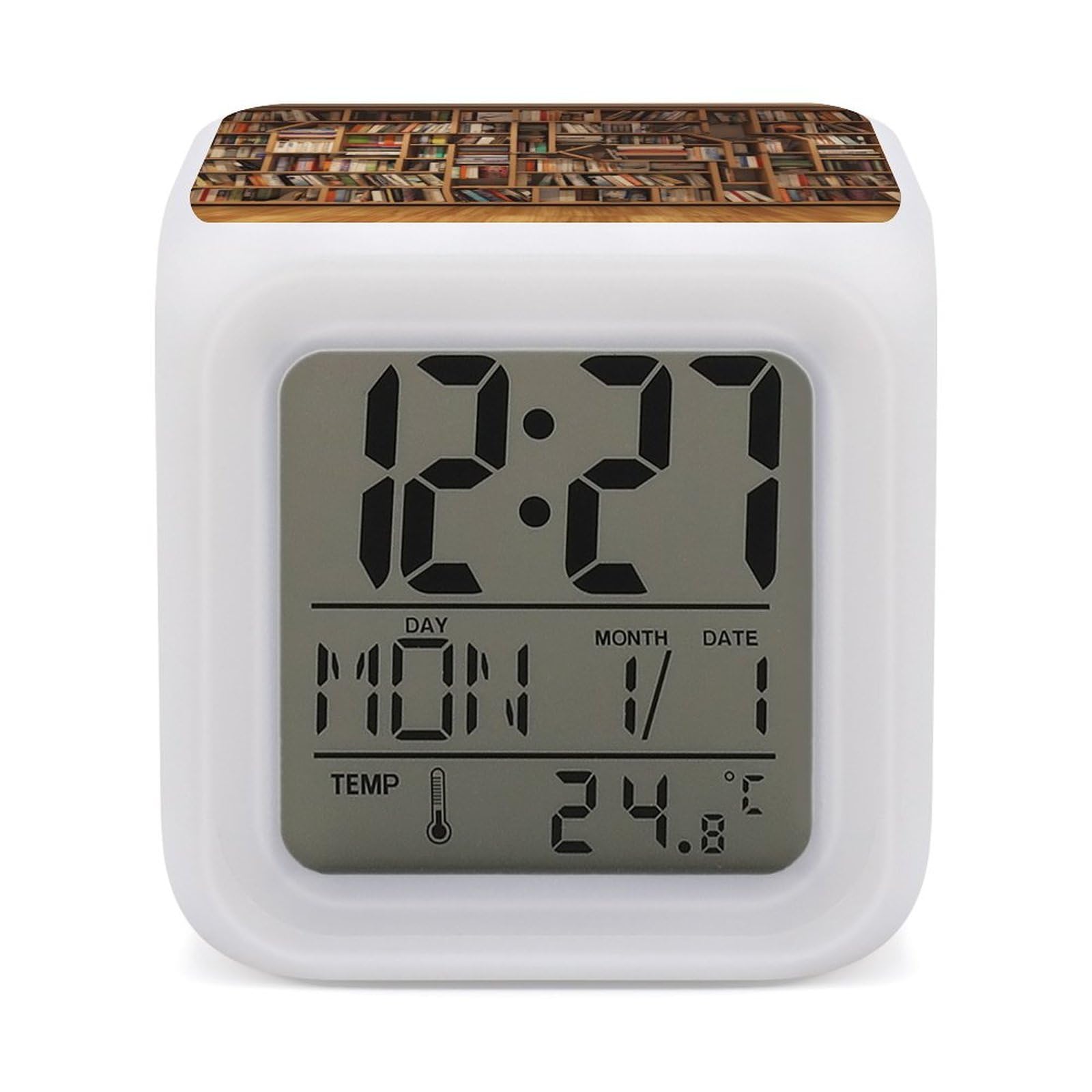 Horloge puissante grand écran LED pour dormeur difficile Neat Bookshelf