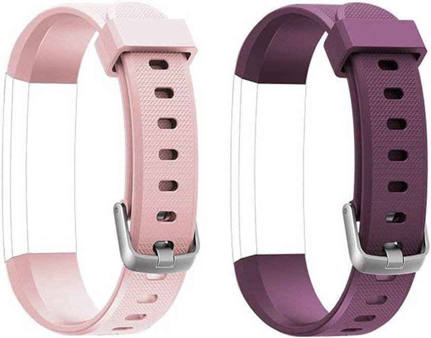 ID115U Replacement Straps - Adjustable Replacement Watch Bands Fitness Tracker for ID115U, ID115U HR,NOT for ID115Plus HR（Purple+Pink）