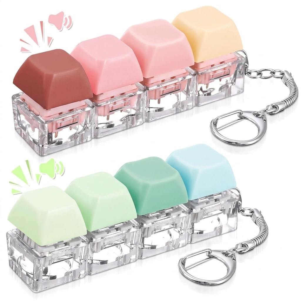 2 Pcs Keyboard Fidgets, Clicky Fidget for School, Portable Multi-Color, for Relief, Pass The Time, Portable Stress Relief Clicker for Office & Classroom, Fashionable Functional Gifts for Adults
