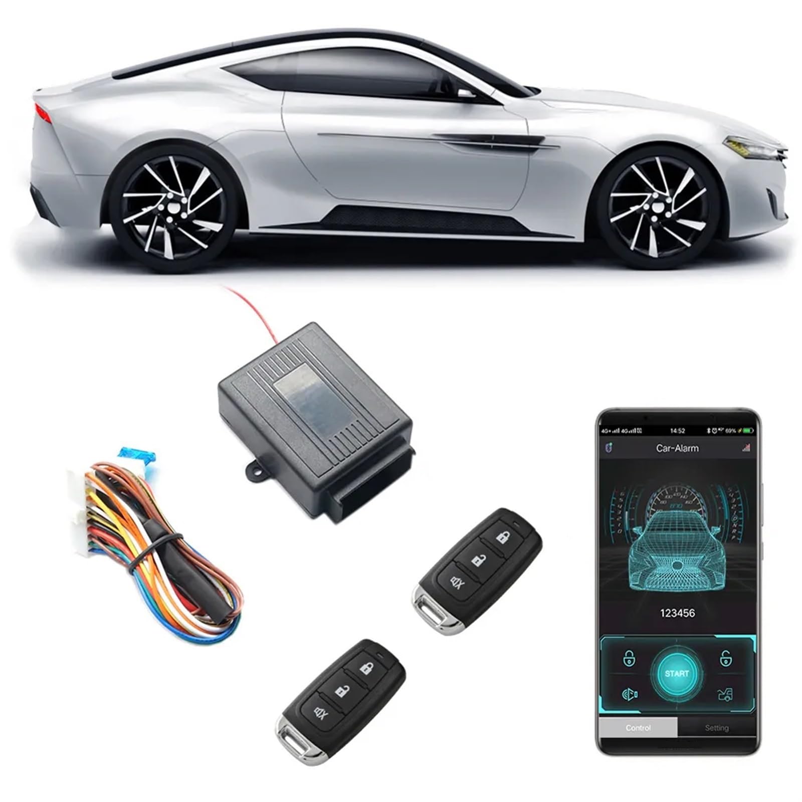 Auto Remote Central Kit Centralny zamek samochodu DIY Uniwersalny system dostępu bezkluczykowego System bezpieczeństwa alarmowy Łatwa instalacja i szeroka kompatybilność