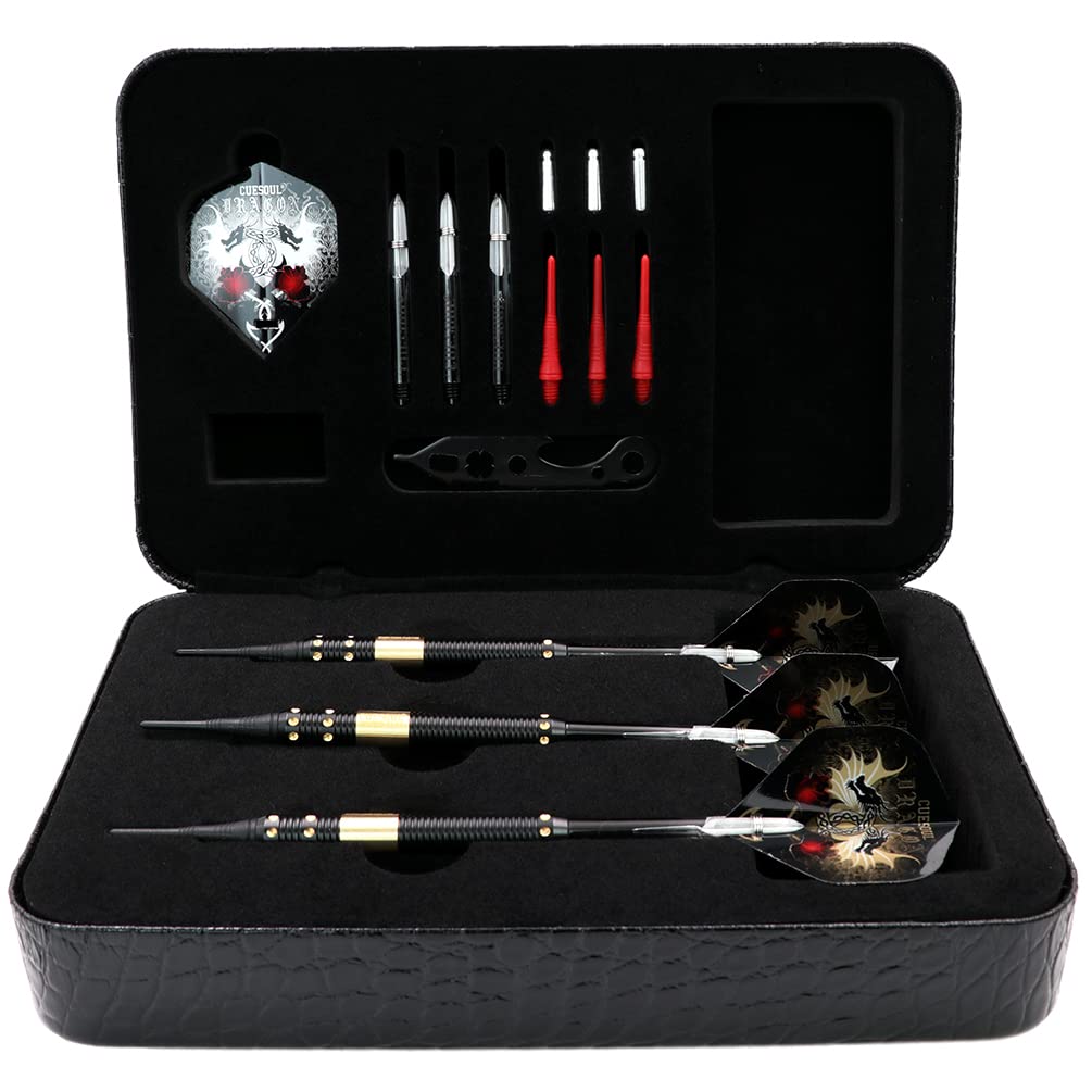 CUESOUL 16 Grams Deluxe Soft Tip Darts Set with Luxury Case£¨Dragon Series£©