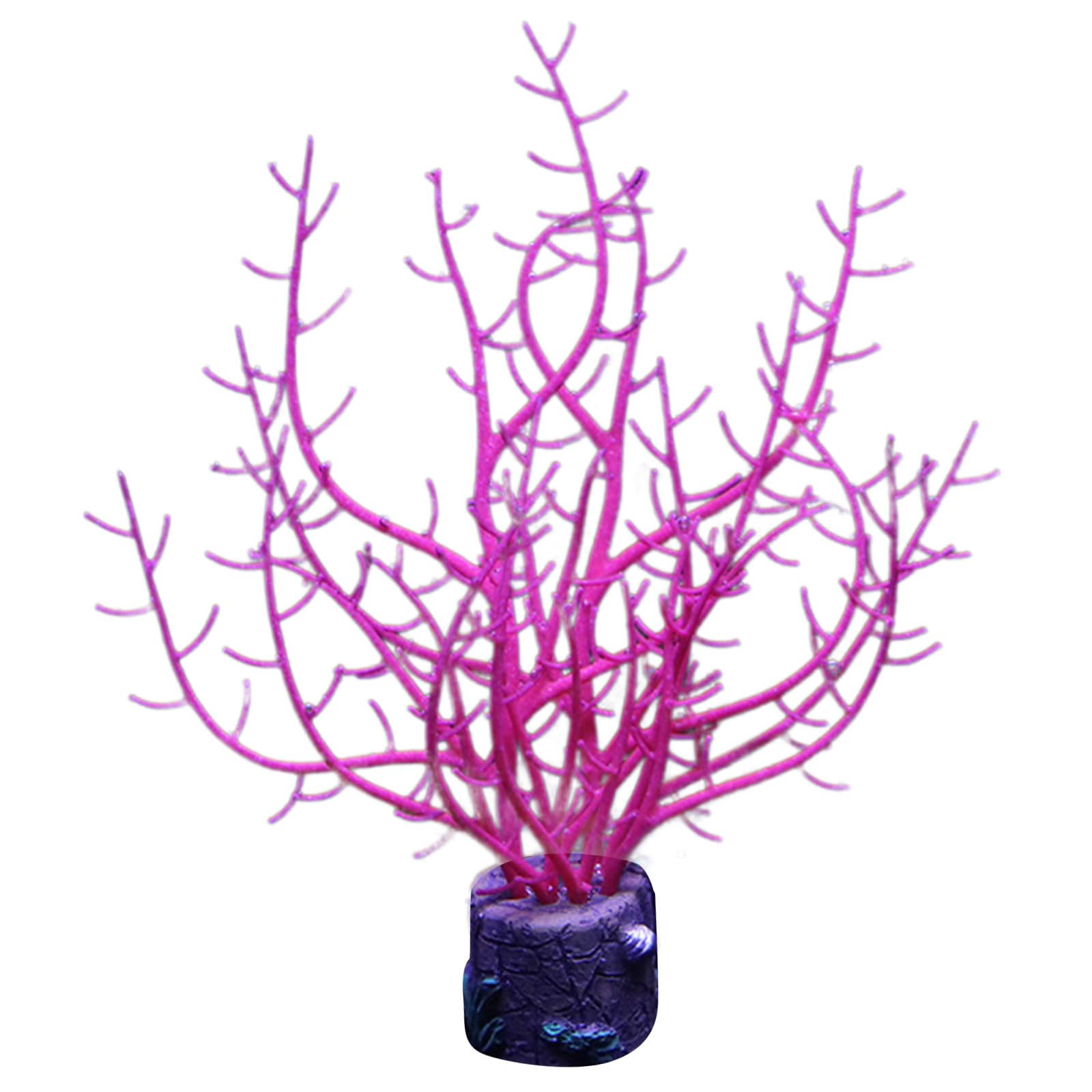 ouquckl Fish Tank Decorations, Artificial Colorful Water Plant Glow in Dark Aquarium Decors Landscape for Beautify Aquarium
