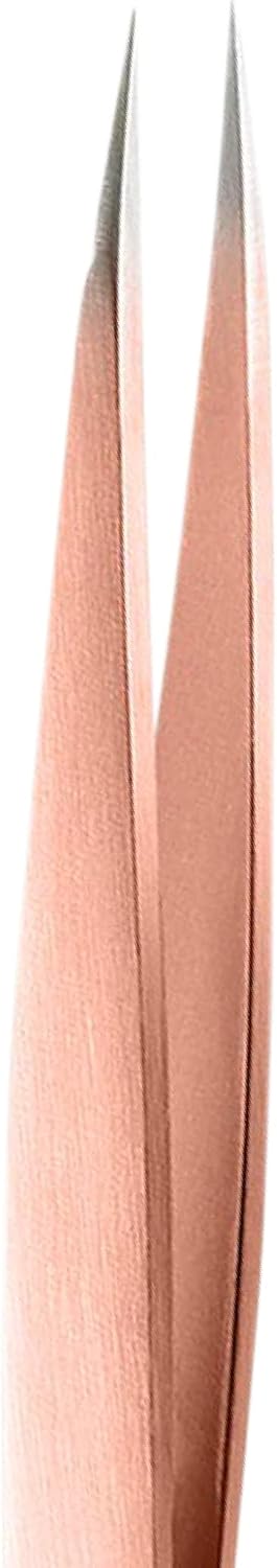 Rubis Stainless Steel Pointed Tweezers for Precise Eyebrows and Hair Removal, 1K003RG, Red Gold,Rubis Switzerland Swiss Made World Renowned Precision
