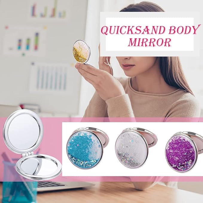 Espejo Compacto Plegable de Bolsillo Doble Cara 1x/2x para Maquillaje miniatura 6