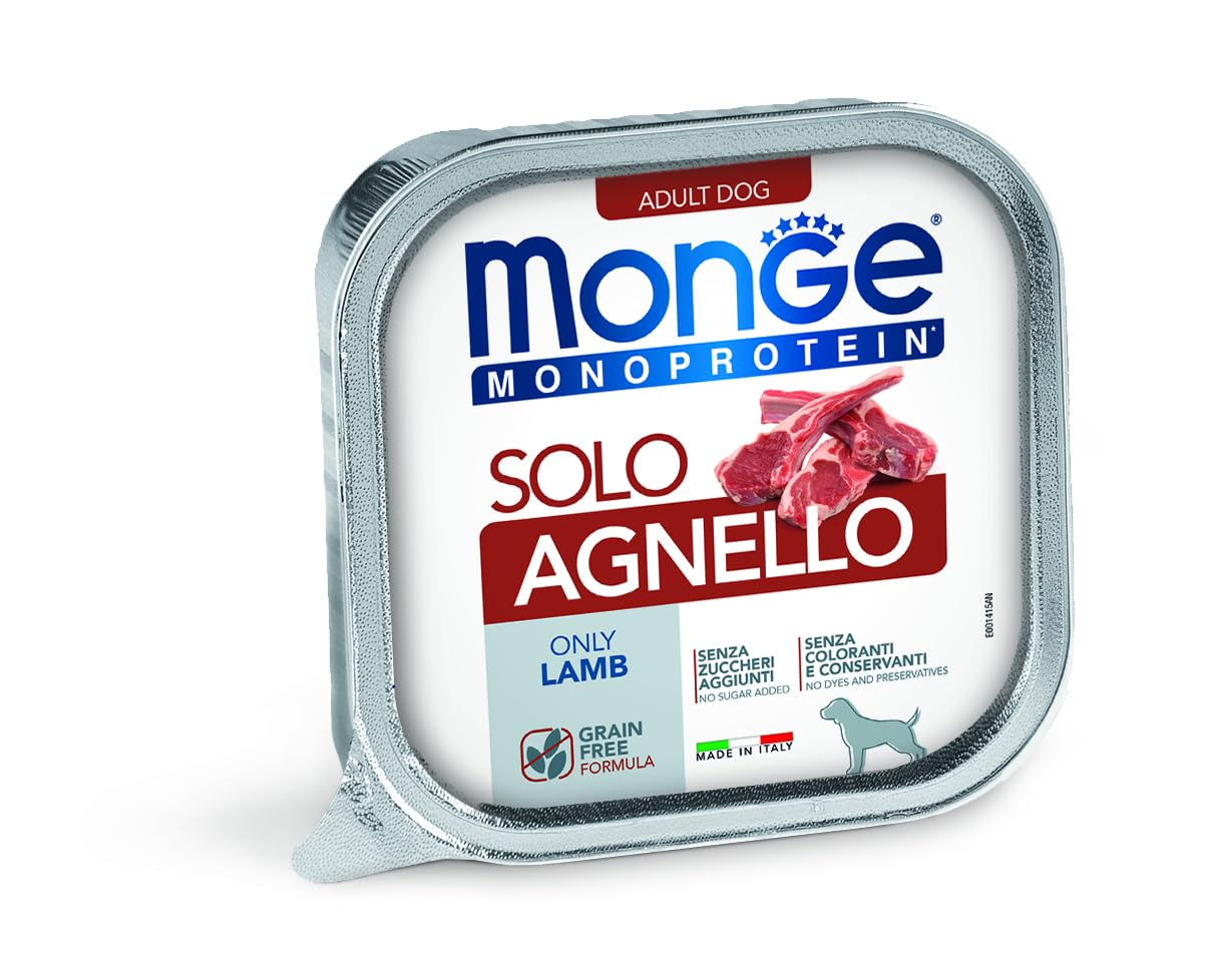 Monge Solo cordero monoproteico - Alimento húmedo para perros, 12 x 150 g