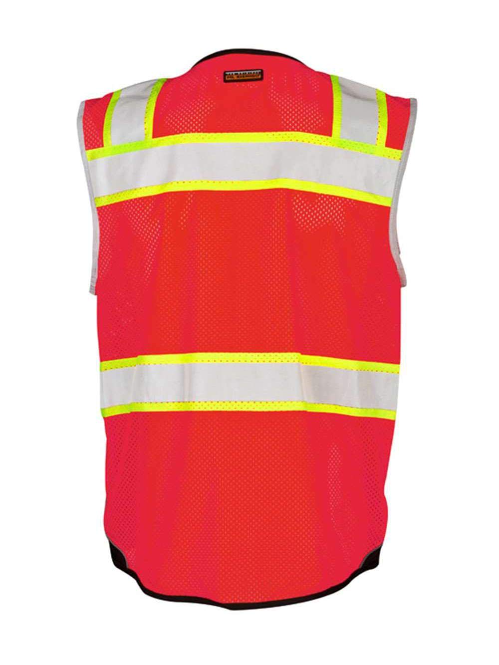Kishigo Premium Black Series Black Bottom Class 2 Vest M Fluorescent Red (1715)