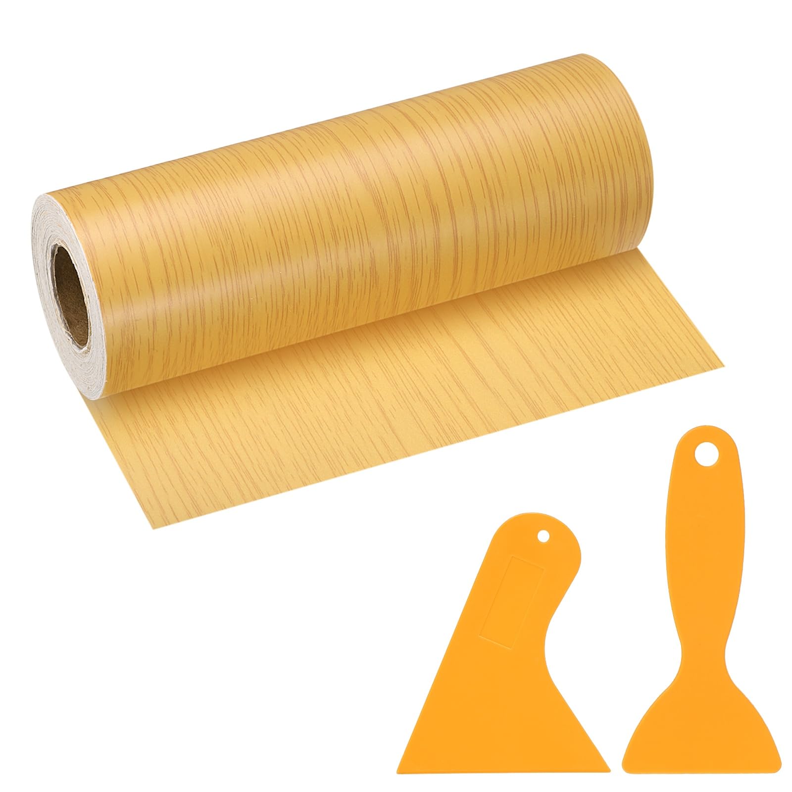 PATIKIL Wood Grain Repair Tape, 6" x 33' Self Adhesive Realistic Wood Tape with Scraper Durable Repair Patch for Furniture Floor Window Door Table DIY Home Decor, Beautiful Oak