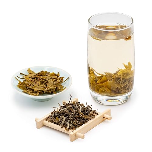 Miniatura 2 de Oriarm Té de jazmín verde Bai Hao 8.82 oz - Té verde de jazmín chino hoja suelta - Nivel de cafeína bajo - Procesado naturalmente