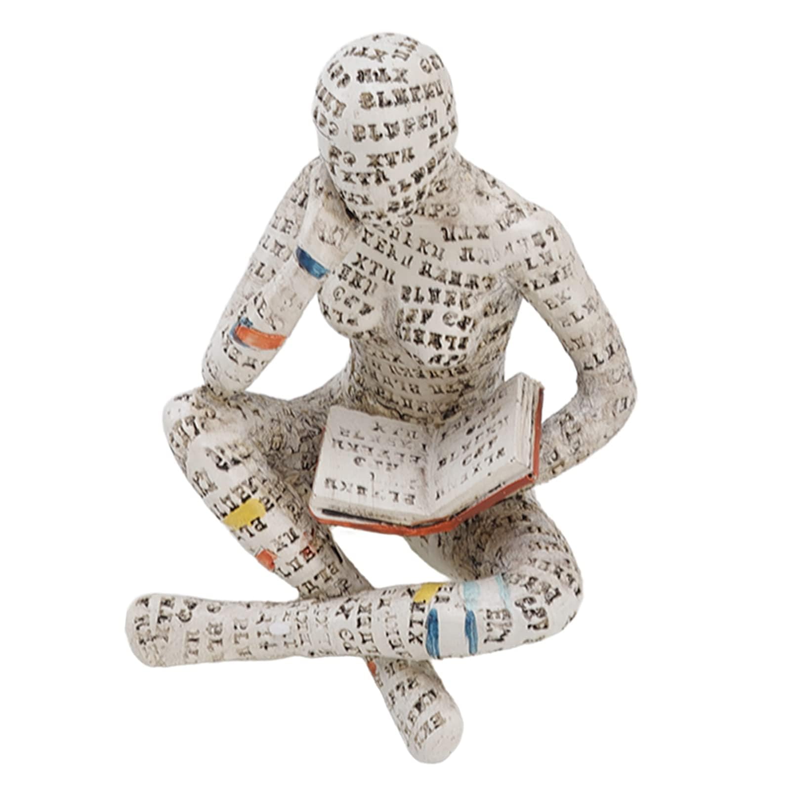Cyrank Figura de Mujer de Lectura de Resina, Innovadora Señora Lectura Pulpa Moldeo Estantería Adornos, Figura Pintada a Mano Esculpida, Escultura de Arte Abstracto Moderno para decoración(GRAMO)