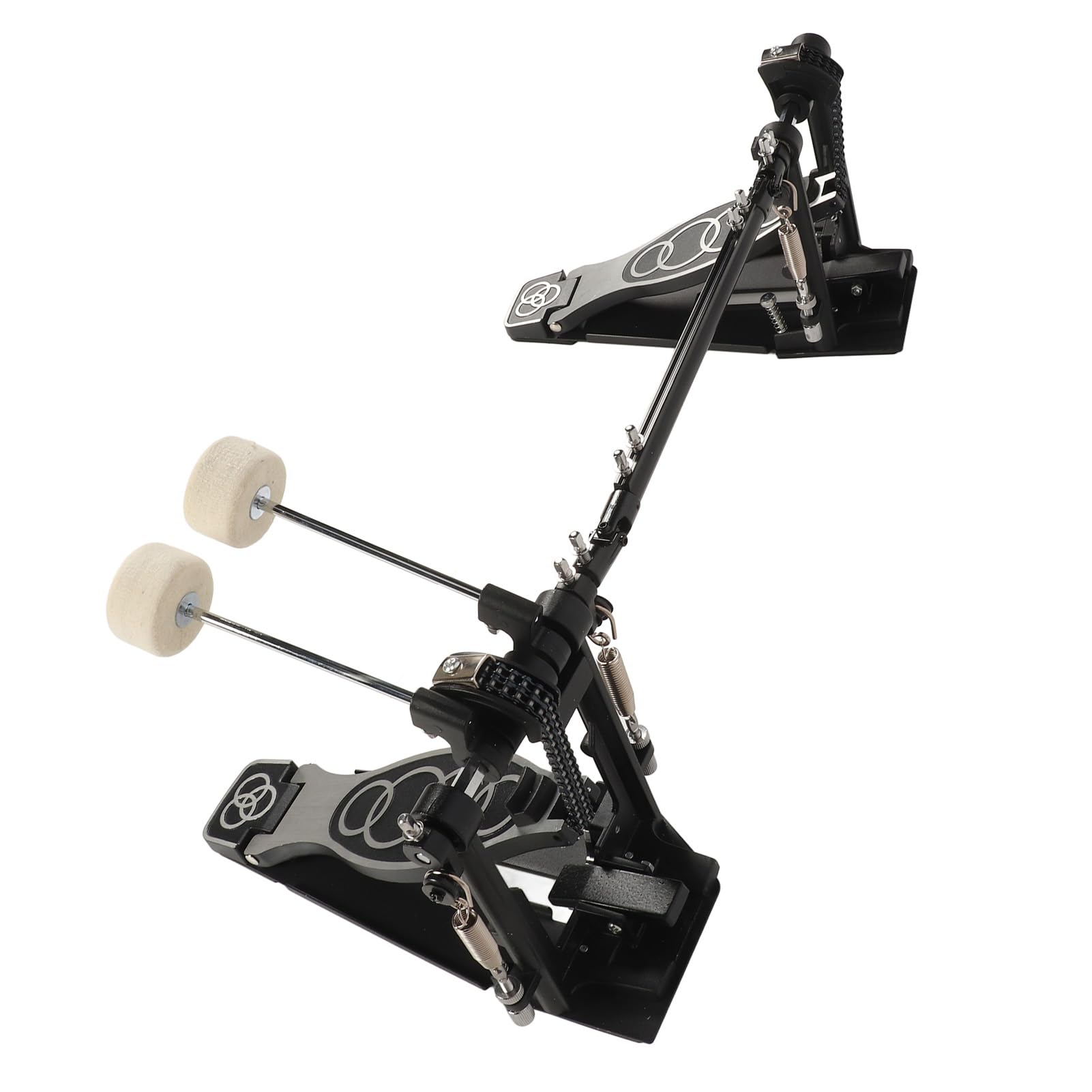 Doppio Pedale per Batteria, Prestazioni Potenti, Tensione Regolabile, Antiscivolo con compatibilità Versatile per Set di Batteria (BLACK)
