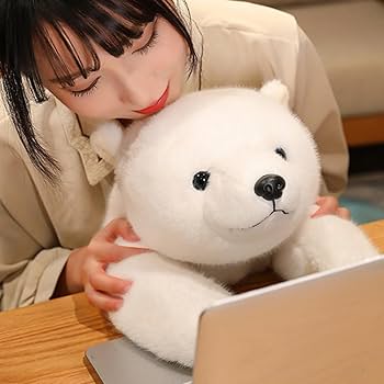 シロクマ 熊 エプロン ぬいぐるみ レトロ ビッグサイズ 約44cm hondastore_hizasirokuma-m