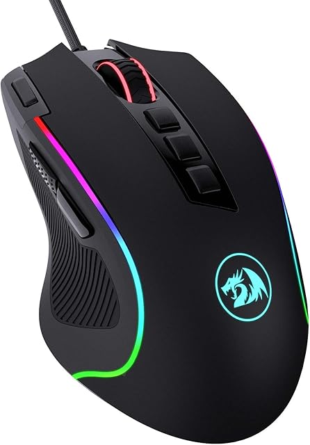 Redragon M612 Predator RGB Gaming Mouse, 8000 DPI Wired Optical Gamer Mouse with 11 Programmable Buttons & 5 Backlit Modes, Software Supports DIY Keybinds Rapid Fire Button