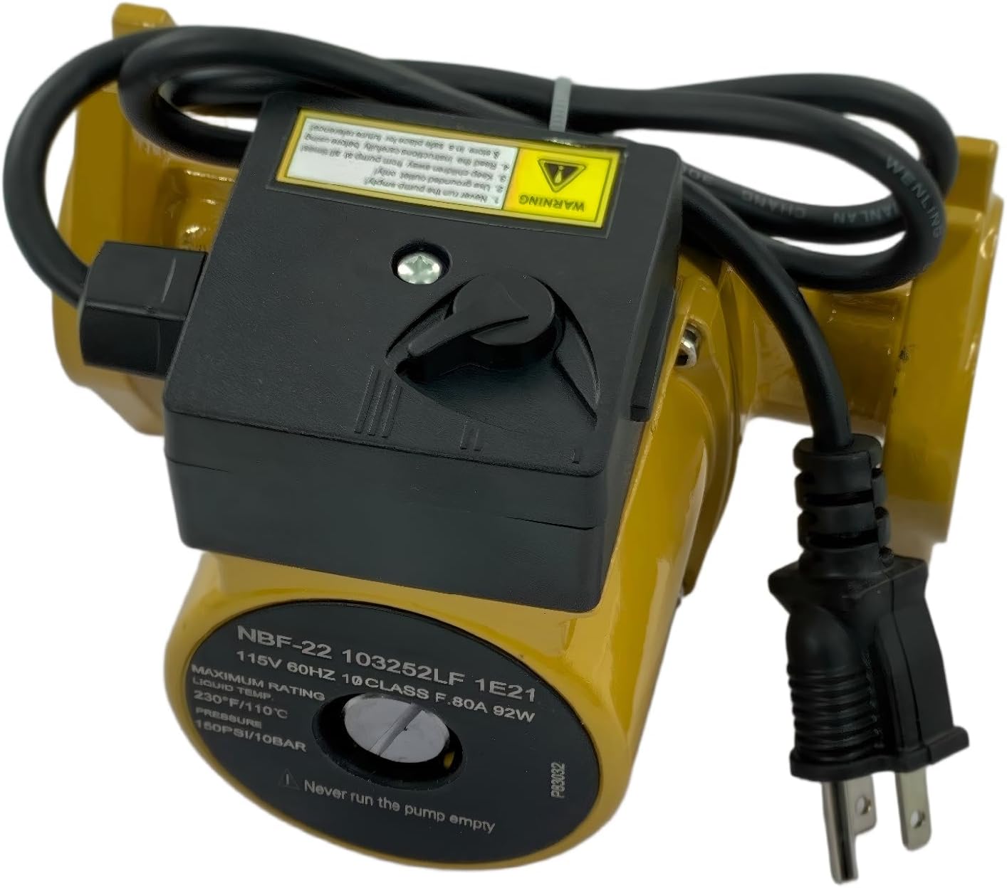 NBF-22 Hot Water Circulator Pump, 1/25 HP 115V 60Hz, Compatible with Bell & Gossett 103252LF Lead-Free Bronze Recirculating Pump, for Potable Water/Nbf and SSF