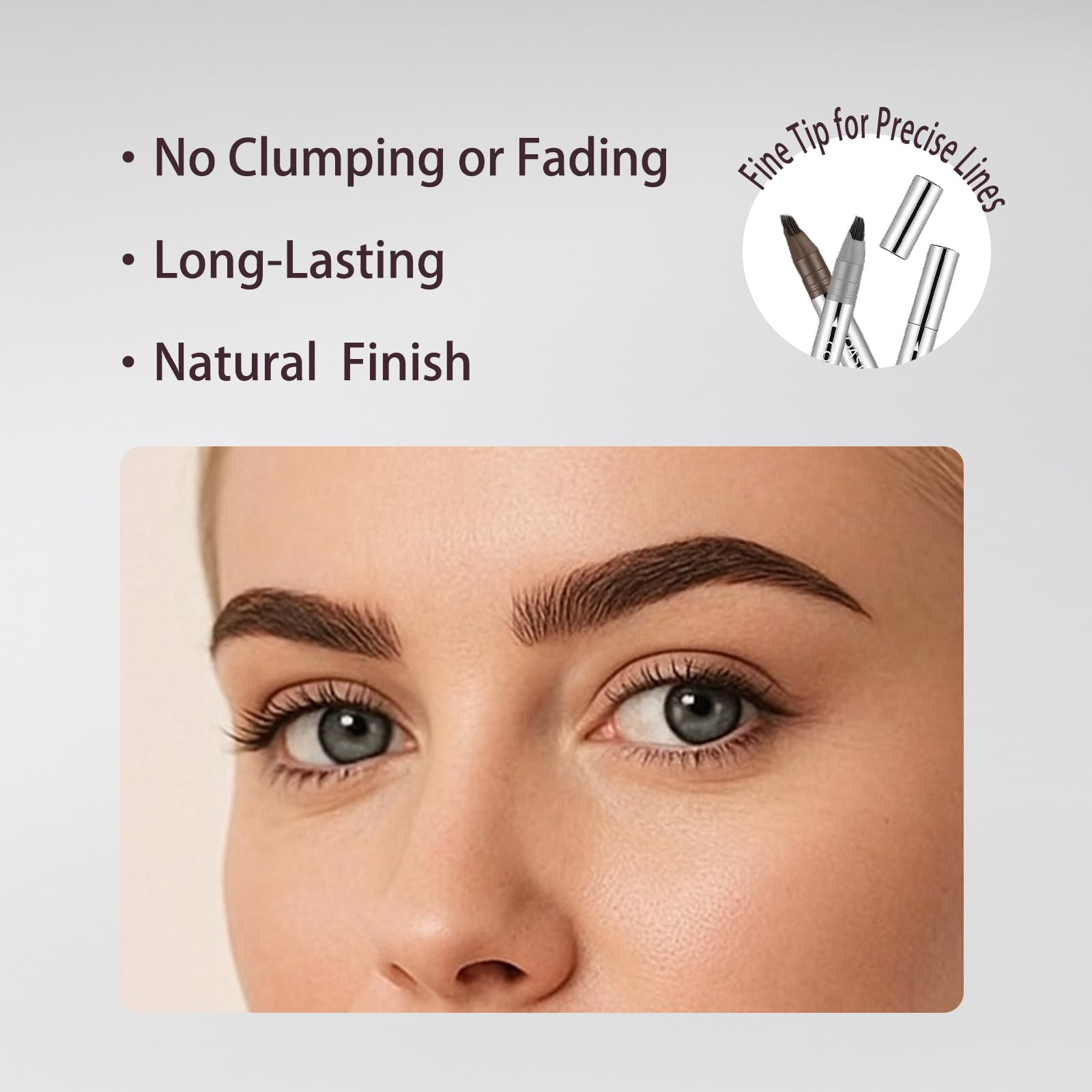Waterproof Liquid Eyebrow Pen, Multi-Fork Brush for Natural Strokes Long-Lasting & Quick-Drying, Smudge-Free, Sweat-Proof - Image 4