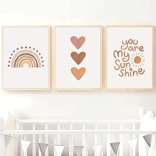 You Are My Sunshine - Lienzo decorativo para pared, diseño de corazón, arco iris, para habitación de niñas, decoración de habitación de bebé,