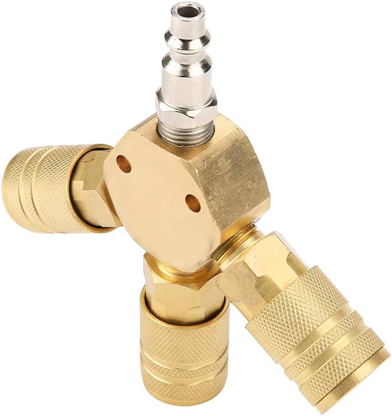 Pneumatic Quick Coupler T Shape Tee Connector 1/4" Threaded Tube Pipe Hoses Air Gas Pneumatic Quick Coupling 150 MPa Three Way Connect