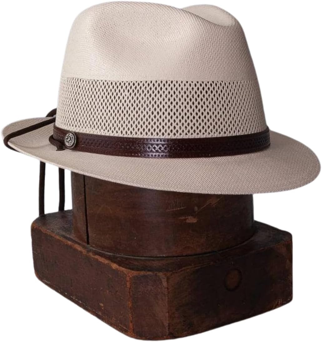 American Hat Makers Tuscany Firm Straw Fedora Hat | Handcrafted, Stylish & Durable | UPF 50 UV Protection for Men & Women