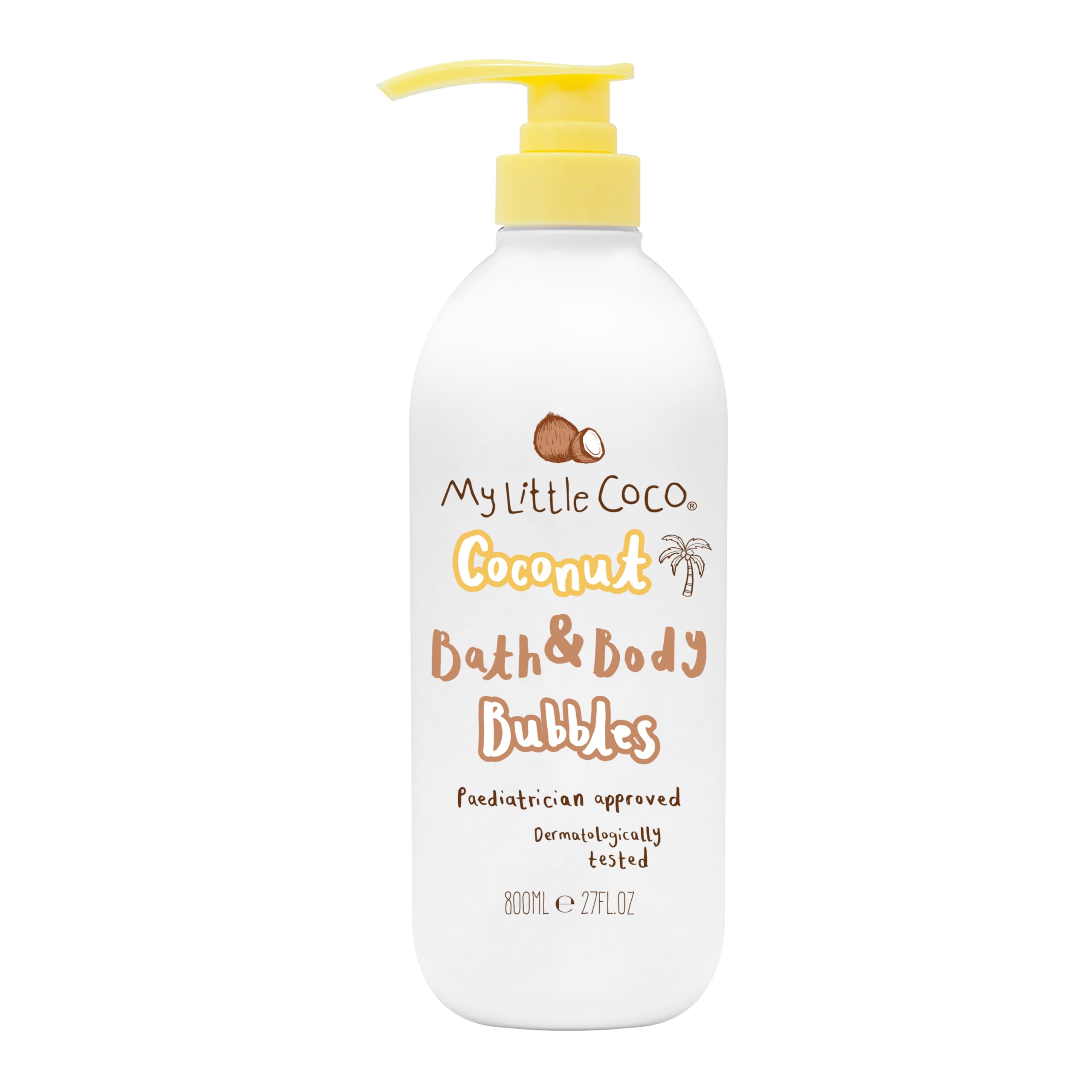 My Little Coco Bath & Body Bubbles 800ml – Nourishing Coconut Oil Bubble Bath & Gentle Wash with Soft Creamy Coconut Scent for Babies, Children & Sensitive Skin (27FL-OZ)