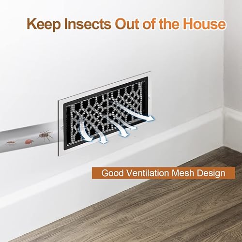 Miniatura 3 de Cubierta de ventilación para registro de piso, malla de rejilla de ventilación de 4 x 10 pulgadas, cinta de marco perfecta para filtros de