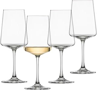 SCHOTT ZWIESEL Copas de vino blanco MioVino (set de 4), modernas copas de vino para vino blanco, copas de cristal Tritan aptas para lavavajillas, fabricadas en Alemania (art. nº 124050)