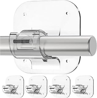 No Drill Curtain Rods for Windows – Renter Friendly, Self-Adhesive Curtain Rod Holder Easy Install, Adjustable Brackets, Supports Up to 20 Pounds, Perfect for Kitchen, Bedroom, and Bathroom