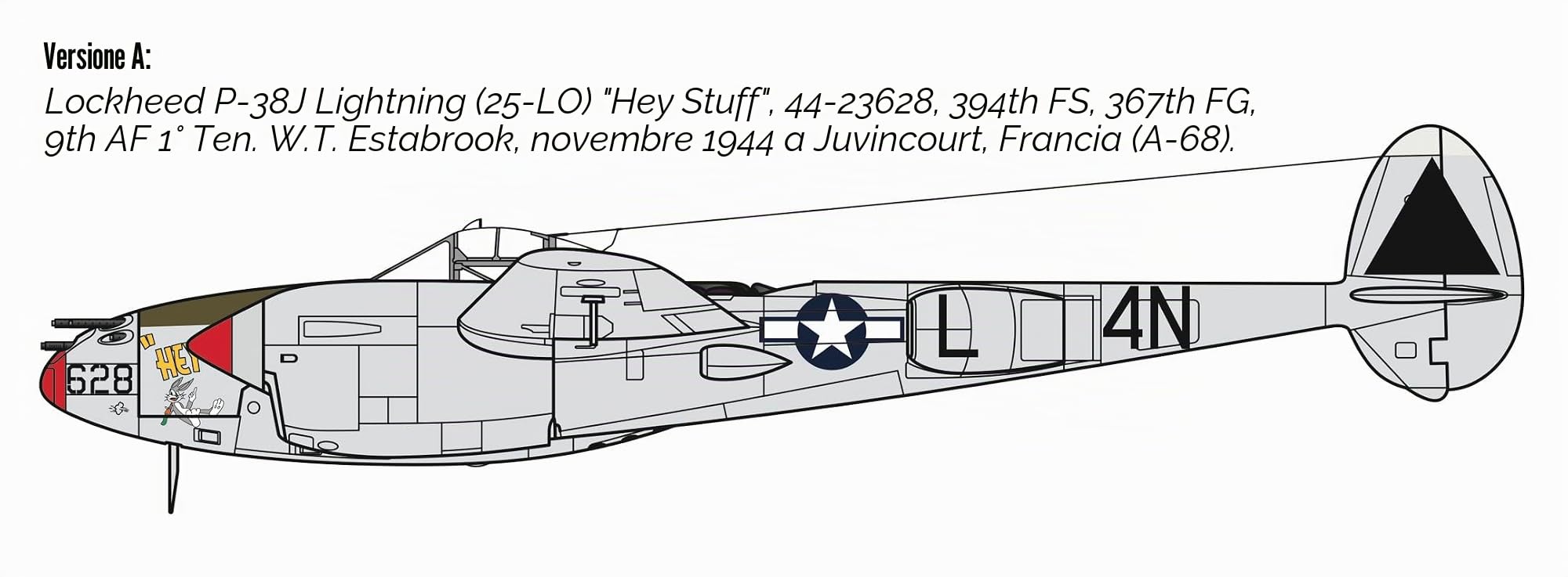 Italeri 2834 1:48 P-38J E.T.O. - Modellismo, kit da costruzione, modello da pavimento, artigianato, hobby, incollaggio, kit in plastica, dettagliato