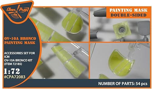 Miniatura 2 de Clear Prop 72083 172 OV-10 AD Bronko Máscara de pintura de doble cara en papel Kabuki amarillo para kits ICM