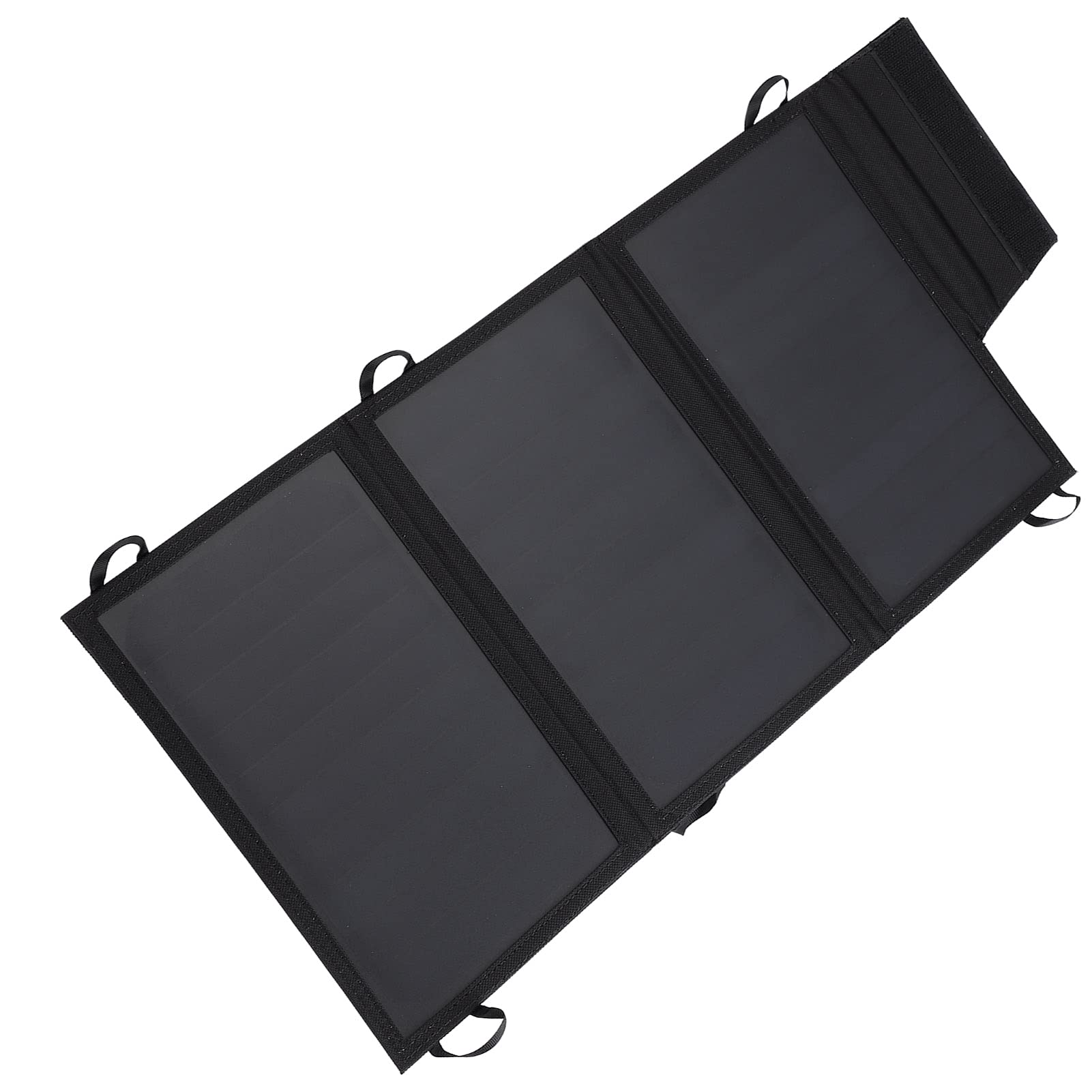 Caricabatterie Solare Portatile Doppio USB da 15 W per Telefoni e Tablet, Design Ad Angolo Regolabile per il Miglior Effetto Solare, Uso Esterno, Tela e Materiale PVC