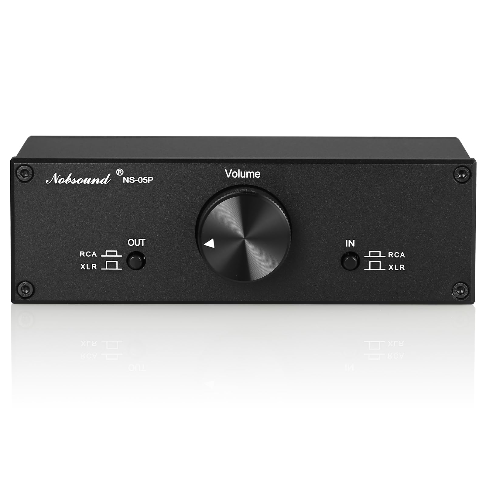 Nobsound Mini Fully-Balanced/Single-Ended Passive Preamp; Hi-Fi Pre-Amplifier; XLR/RCA Volume Controller for Active Monitor Speakers (Black)